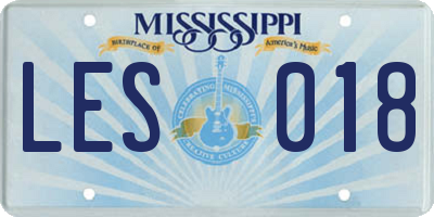 MS license plate LES018