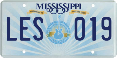 MS license plate LES019