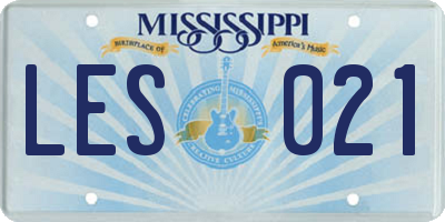 MS license plate LES021