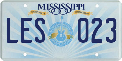MS license plate LES023