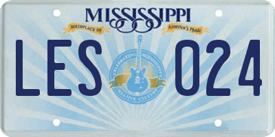 MS license plate LES024