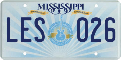 MS license plate LES026