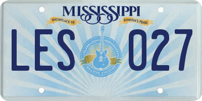 MS license plate LES027
