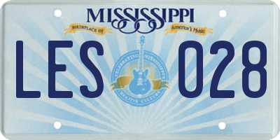 MS license plate LES028