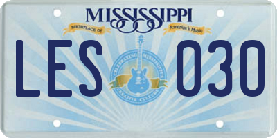 MS license plate LES030