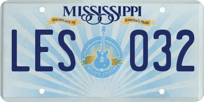 MS license plate LES032