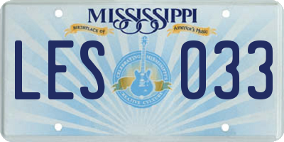 MS license plate LES033