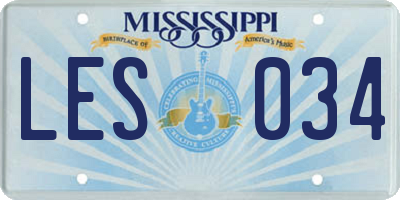 MS license plate LES034