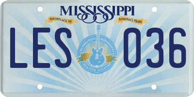 MS license plate LES036