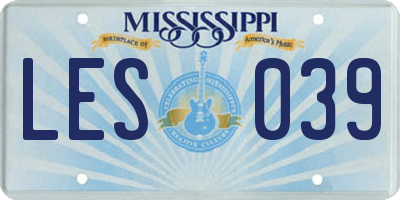 MS license plate LES039