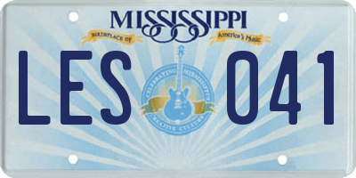 MS license plate LES041