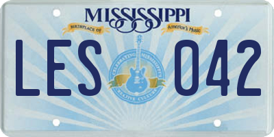 MS license plate LES042