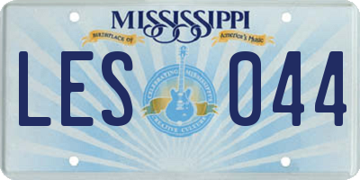 MS license plate LES044