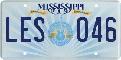 MS license plate LES046