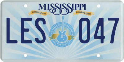 MS license plate LES047