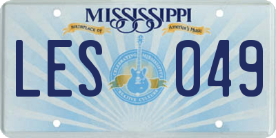 MS license plate LES049