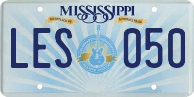 MS license plate LES050