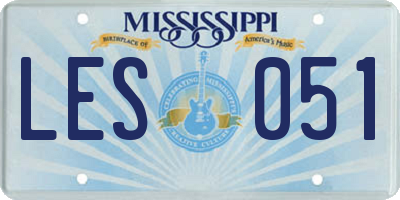 MS license plate LES051