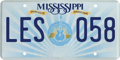 MS license plate LES058