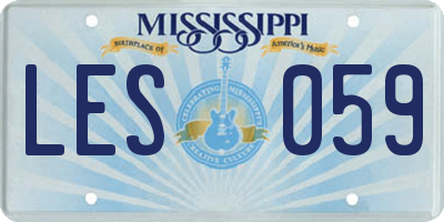 MS license plate LES059