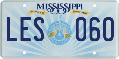 MS license plate LES060