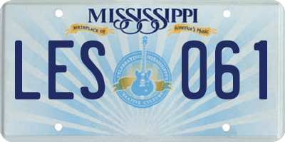 MS license plate LES061