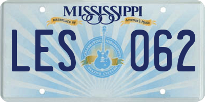 MS license plate LES062