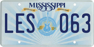 MS license plate LES063