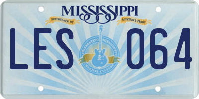 MS license plate LES064