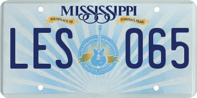 MS license plate LES065