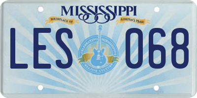 MS license plate LES068