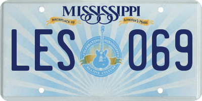 MS license plate LES069