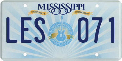 MS license plate LES071