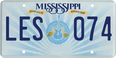 MS license plate LES074