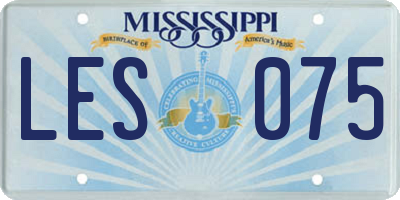 MS license plate LES075