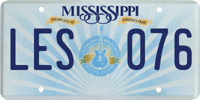 MS license plate LES076
