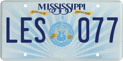 MS license plate LES077