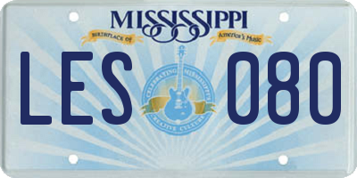 MS license plate LES080