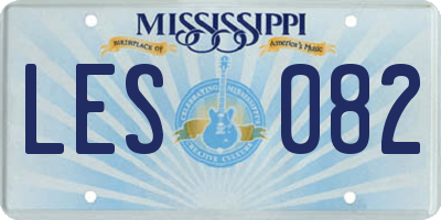 MS license plate LES082