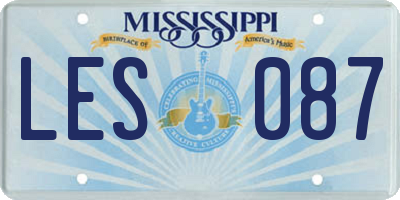MS license plate LES087