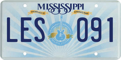 MS license plate LES091