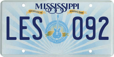 MS license plate LES092