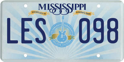 MS license plate LES098