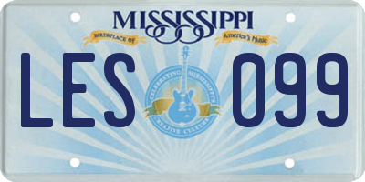 MS license plate LES099