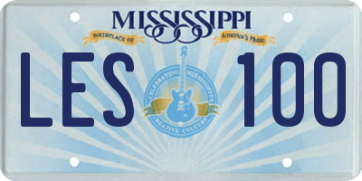 MS license plate LES100