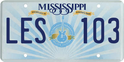MS license plate LES103