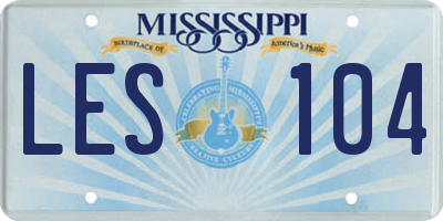 MS license plate LES104