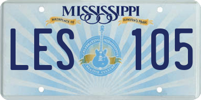 MS license plate LES105