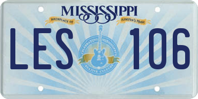 MS license plate LES106