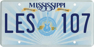 MS license plate LES107
